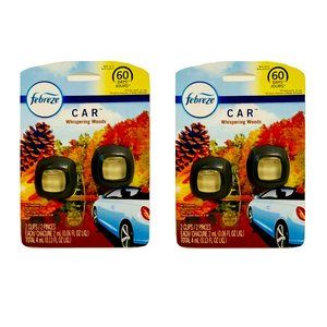 Febreze Car Vent Clip Air Freshener: Whispering Woods - 2 Packs of 2